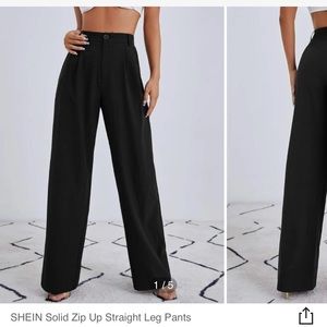 Black high waist zip up straight leg pants size small